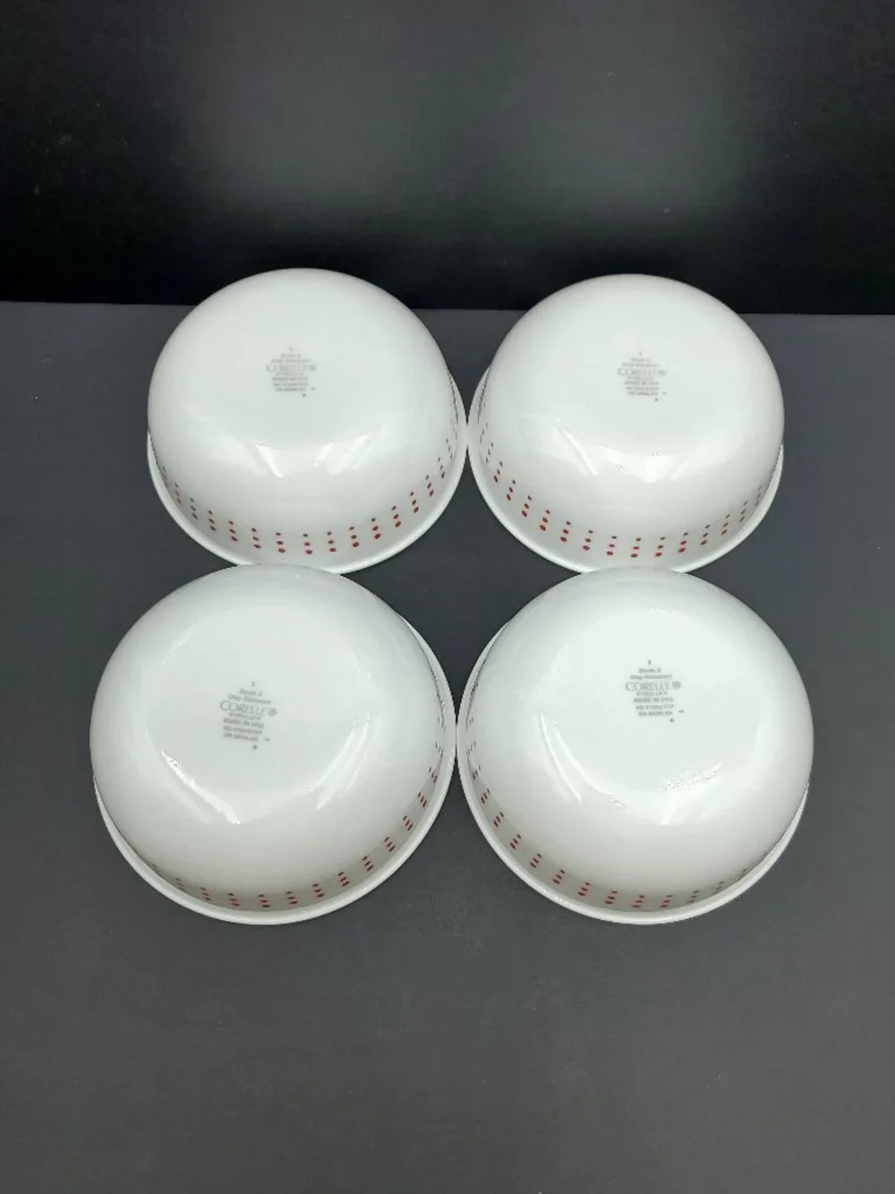 Corelle Bayside Dots Red Soup Bowls Corning Red Polka Dot Cereal Bowls
